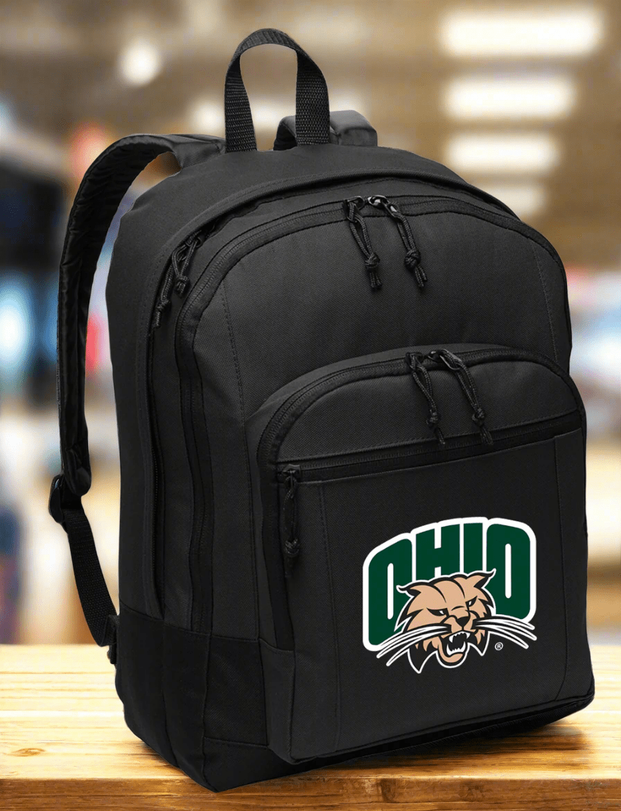 Ohio University Backpack Ohio Bobcats Medium Classic Style Backpack Black