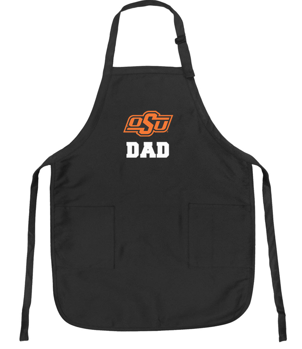 Oklahoma State Apron OSU Cowboys Apron - Stain Resistant Fabric Dad on Black