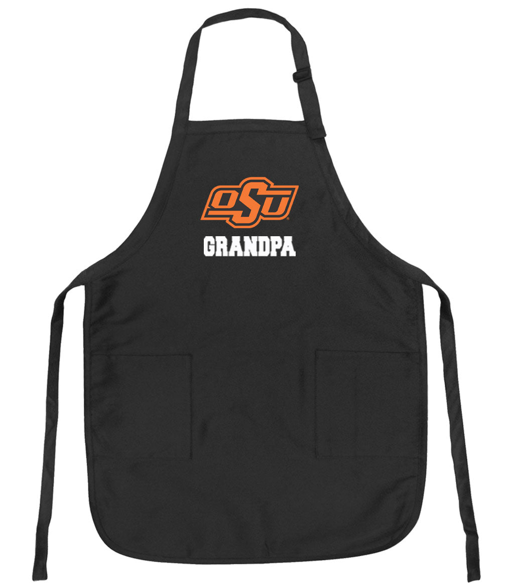 Oklahoma State Apron OSU Cowboys Apron - Stain Resistant Fabric Grandma on Black