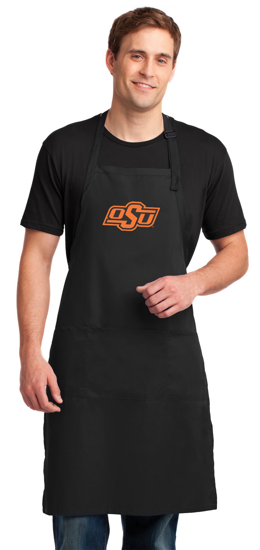 Oklahoma State Large Apron OSU Cowboys Apron - Adjustable with Pockets Black