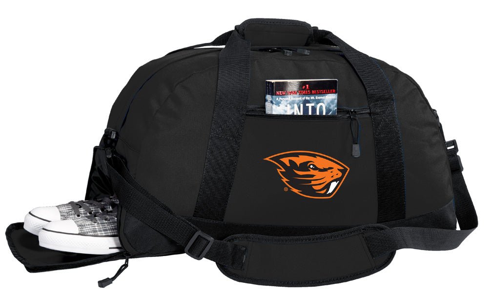 Oregon State Duffel Bag – Official Beavers Medium Gym & Travel Bag with Shoe Pocket – 600D Polyester