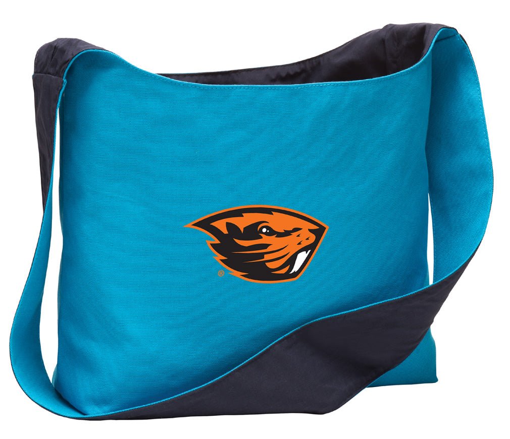 Oregon State Cross Body Bag OSU Beavers Shoulder Tote Bag - Sling Style Light Blue
