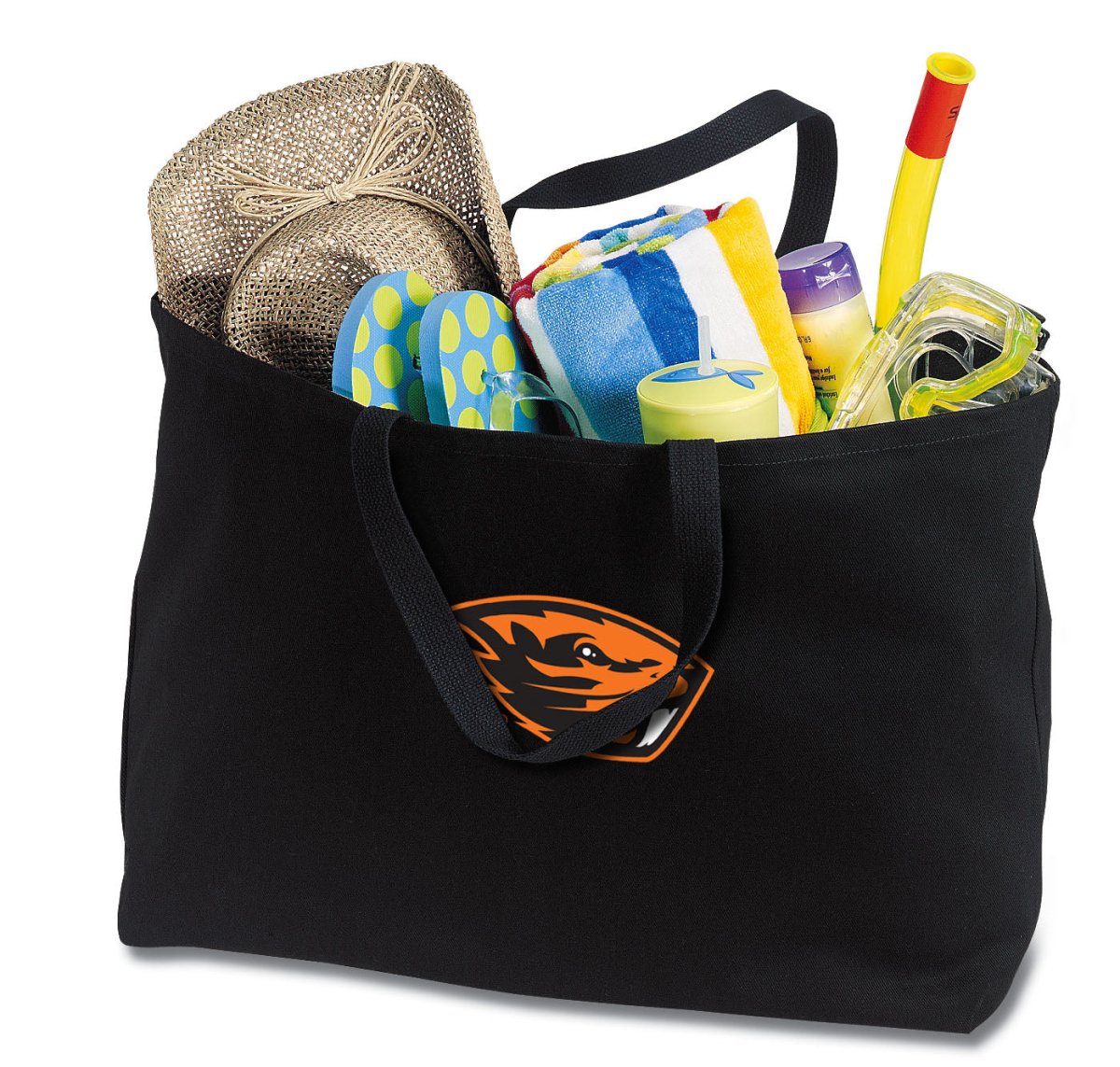 Oregon State Large Tote Bag OSU Beavers Jumbo Tote for Beach Pool or Travel Black