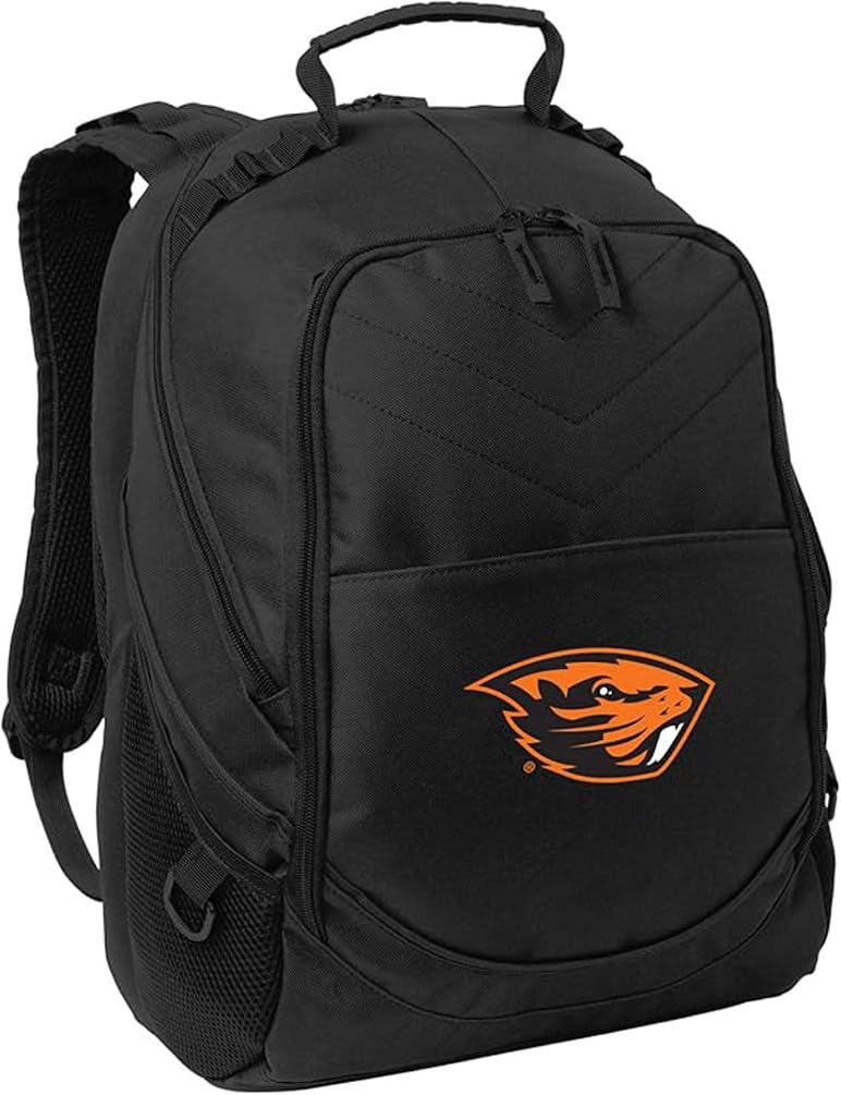 Oregon State Laptop Backpack – Official OSU Beavers Bookbag – 17" Laptop Sleeve, NCAA School Gear – 600D Polyester Black