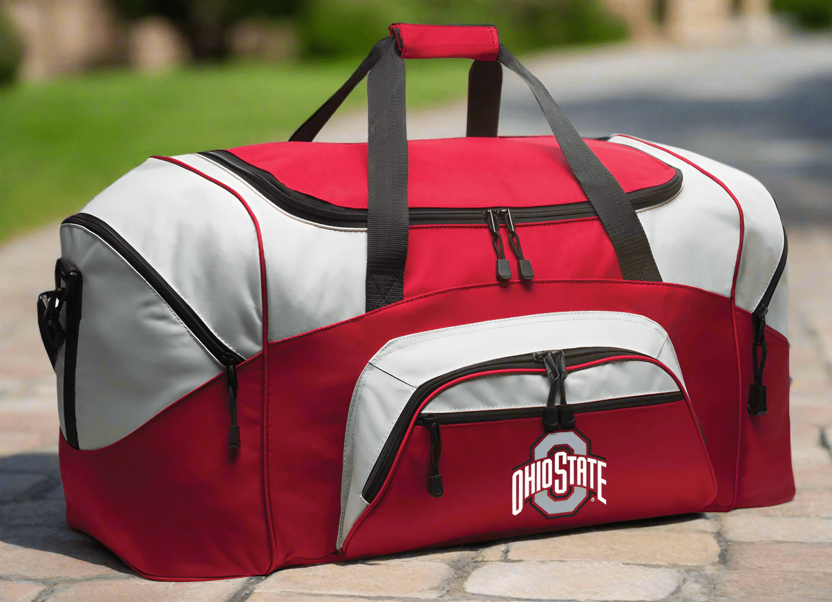Ohio State Large Duffel Bag OSU Suitcase Luggage Bag Red
