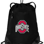 Ohio State Drawstring Backpack OSU Cinch Pack - Mesh & Microfiber Black