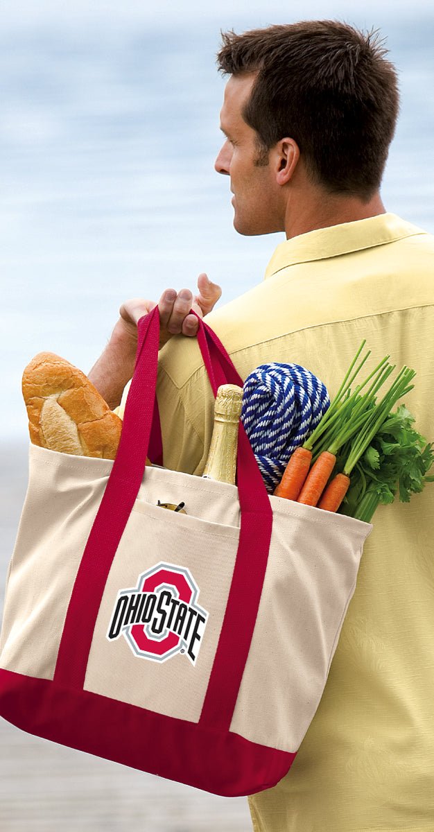 Ohio State Canvas Tote Bag OSU Logo Classic Tote Red