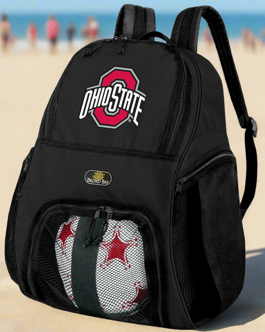 Ohio State Soccer Ball Backpack or OSU Volleyball Sports Gear Bag Black
