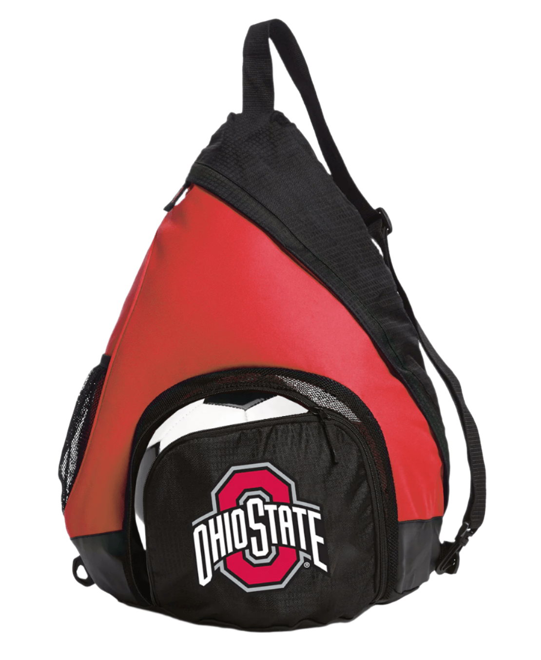 Ohio State Sling Backpack OSU Bag with Soccer Ball or Volleyball Bag Sports Gear Compartment Practice Bag Red
