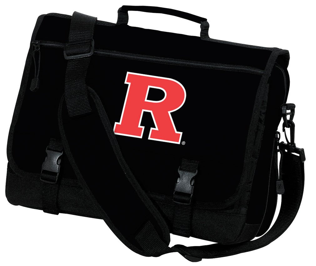 Rutgers Laptop Computer Bag RU Logo Classic Laptop Messenger Bag Black