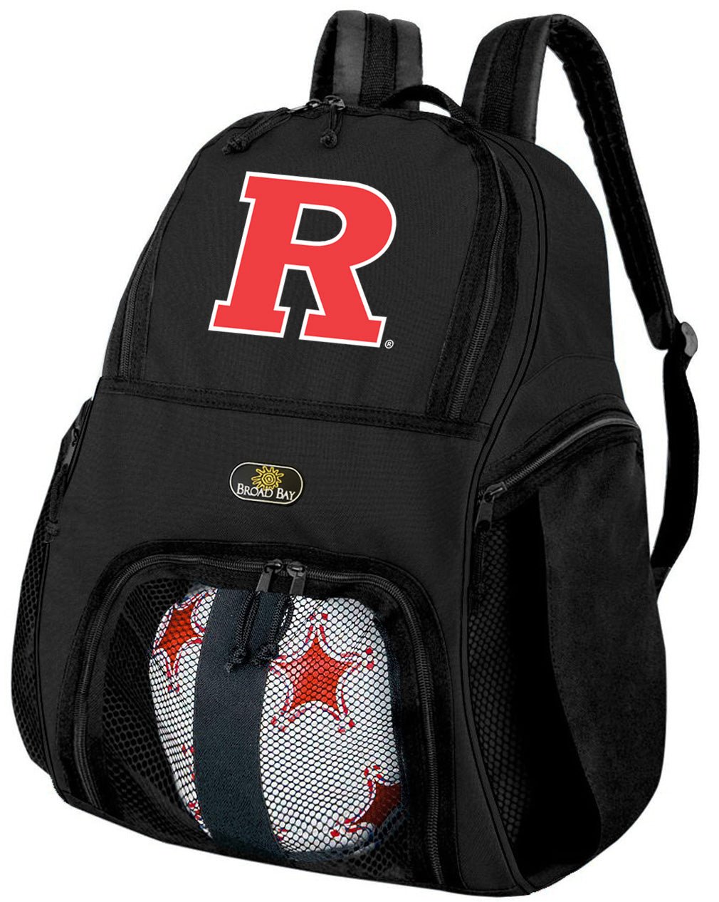 Rutgers Soccer Ball Backpack or RU Volleyball Sports Gear Bag Black