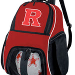 Rutgers Soccer Ball Backpack or RU Volleyball Sports Gear Bag Red