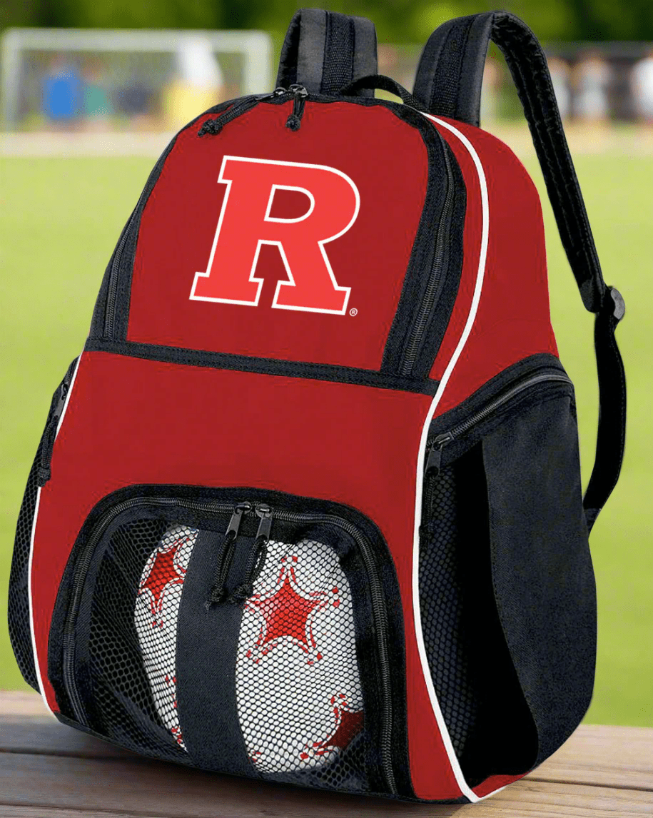 Rutgers Soccer Ball Backpack or RU Volleyball Sports Gear Bag Red