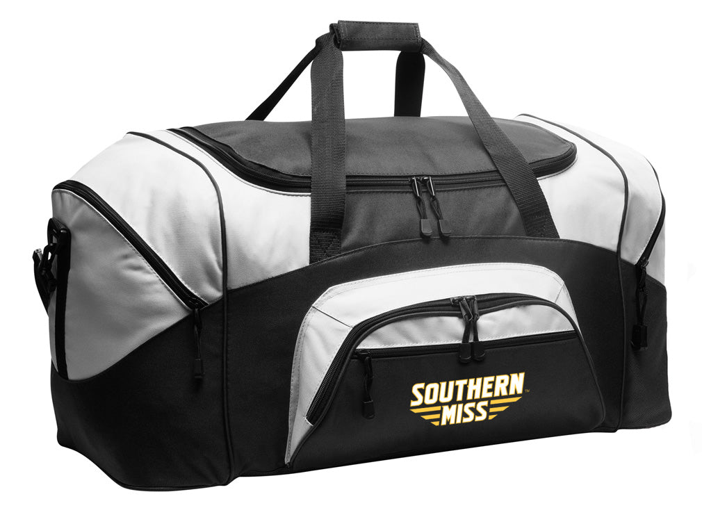 Southern Miss Duffel Bag Large Gym, Travel & Suitcase-Style Gear Bag USM Black Duffel