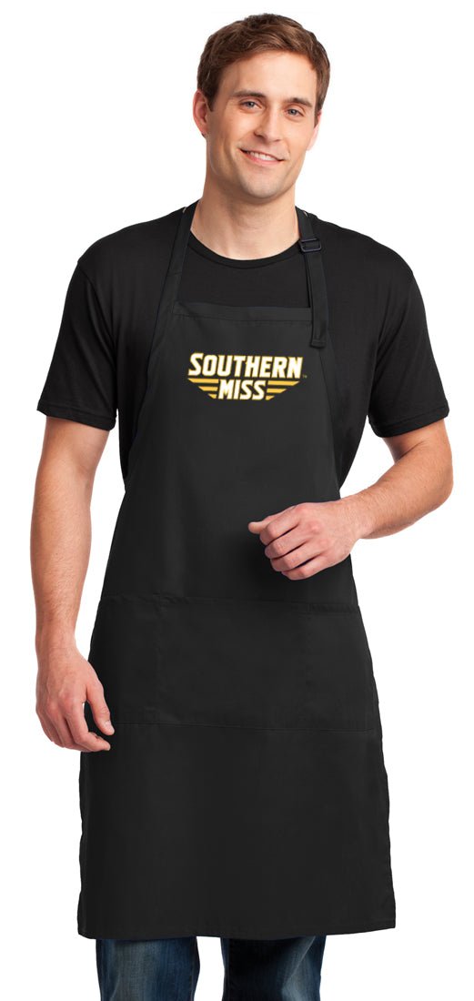 Southern Miss Large Apron USM Golden Eagles Apron - Adjustable with Pockets Black