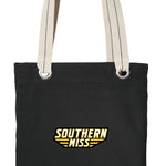 Southern Miss Tote Bag USM Golden Eagles Deluxe Canvas Shoulder Bag Black