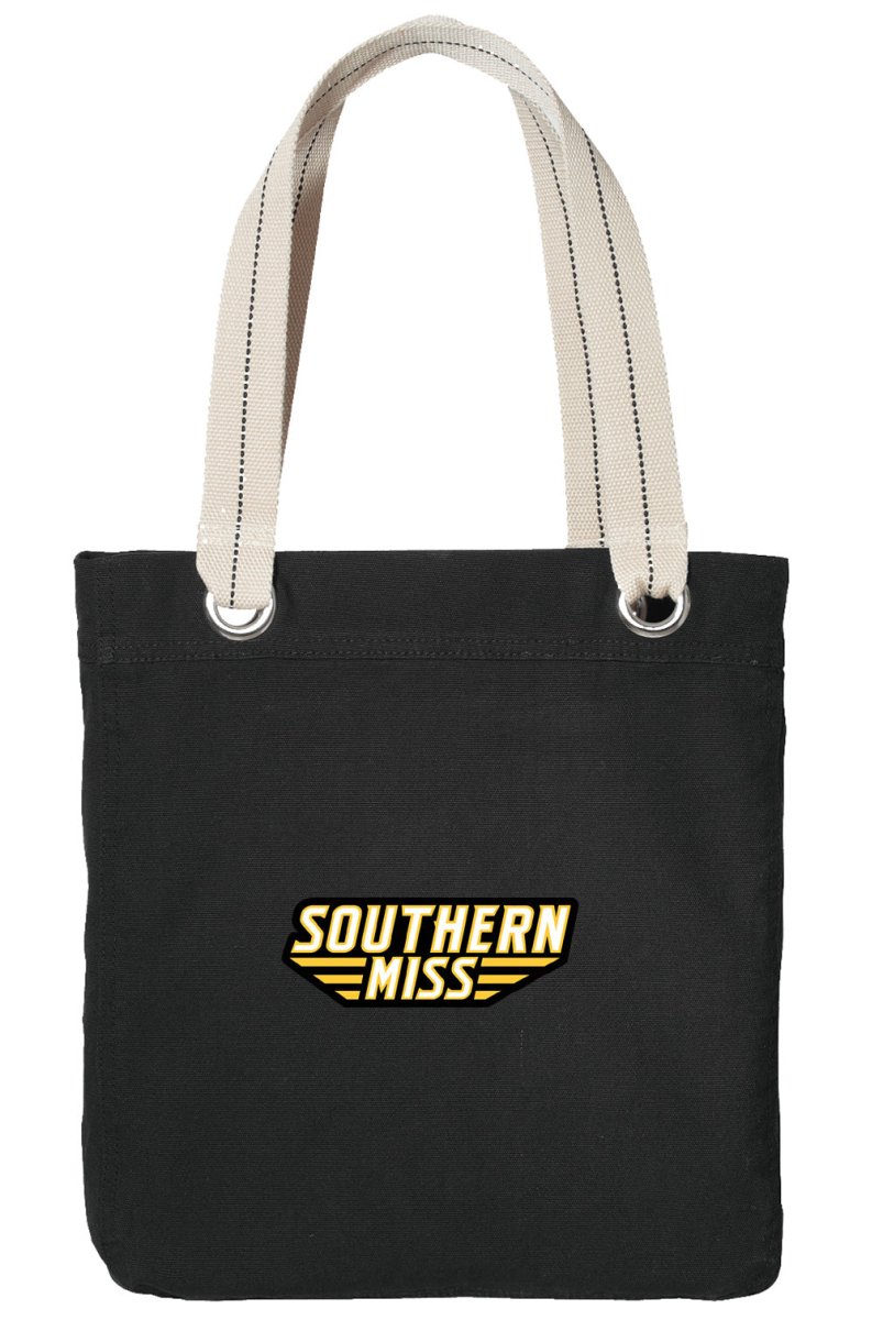 Southern Miss Tote Bag USM Golden Eagles Deluxe Canvas Shoulder Bag Black