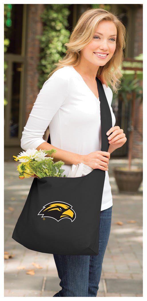 Southern Miss Cross Body Bag USM Shoulder Tote Bag - Sling Style Black