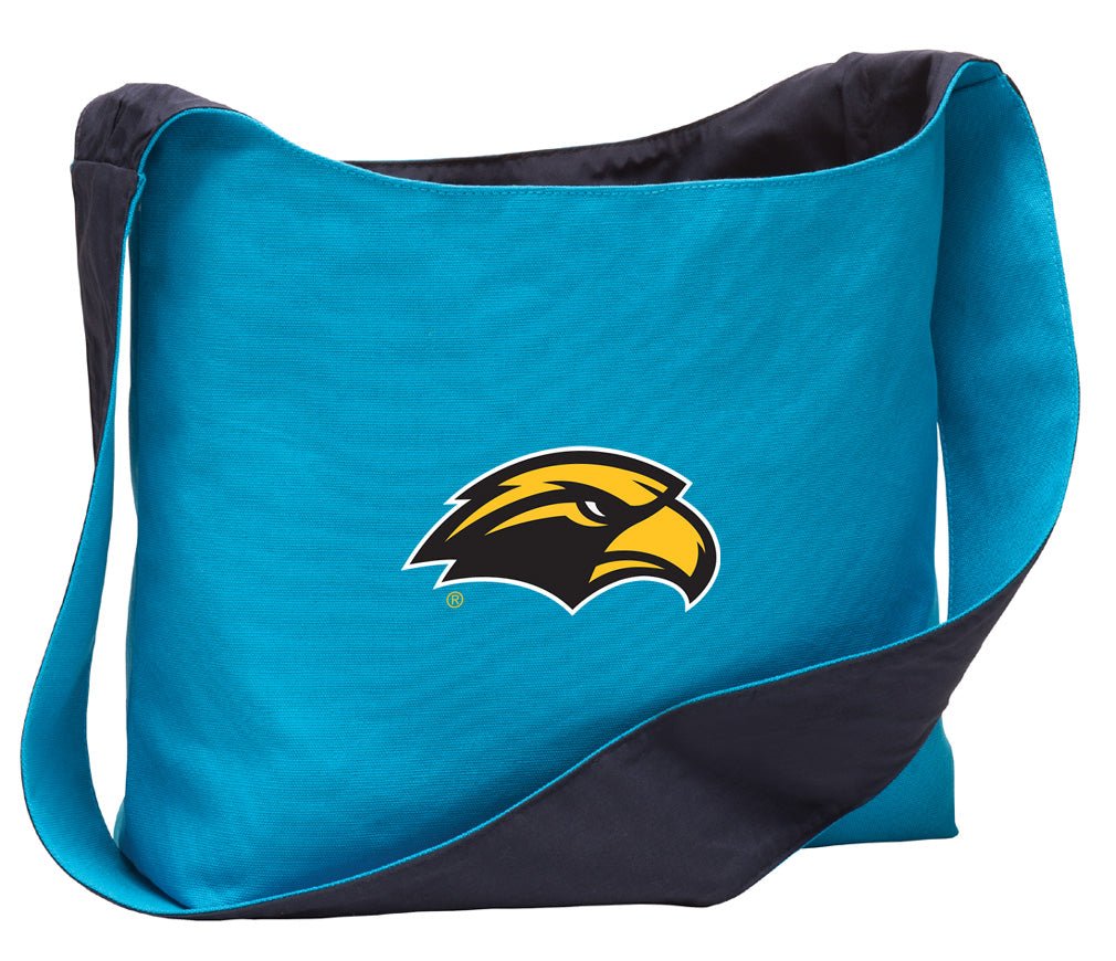 Southern Miss Cross Body Bag USM Shoulder Tote Bag - Sling Style Light Blue