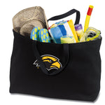 Southern Miss Large Tote Bag USM Jumbo Tote for Beach Pool or Travel Black