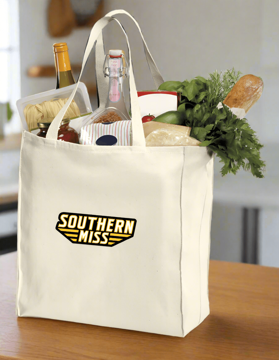Southern Miss Grocery Shopping Bag USM Golden Eagles Reusable Cotton Bag