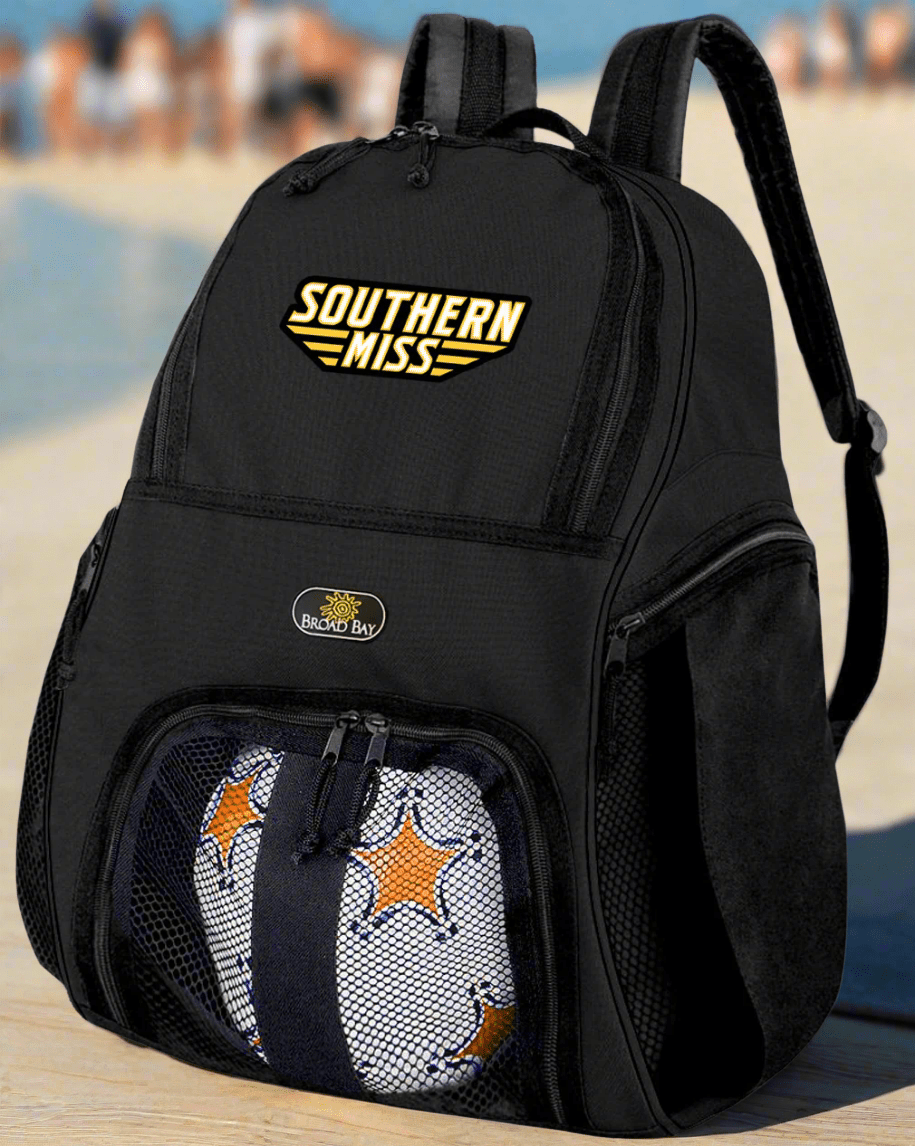 Southern Miss Soccer Ball Backpack or USM Golden Eagles Volleyball Sports Gear Bag