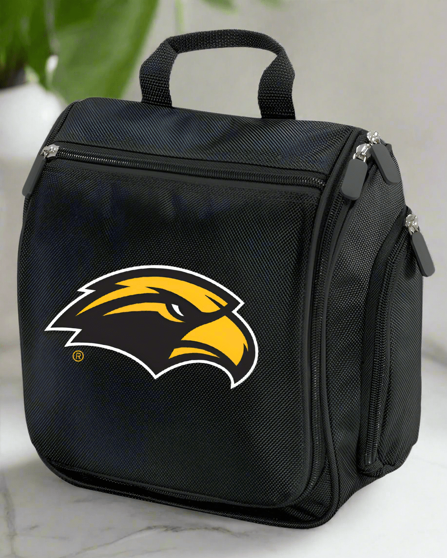 Southern Miss Toiletry Bag or Mens USM Travel Shaving Kit Black