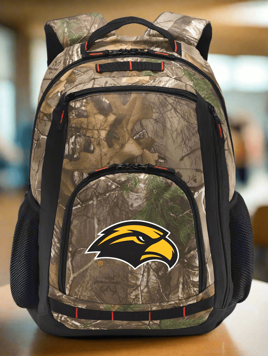 Southern Miss Camo Backpack USM Laptop Computer Backpack