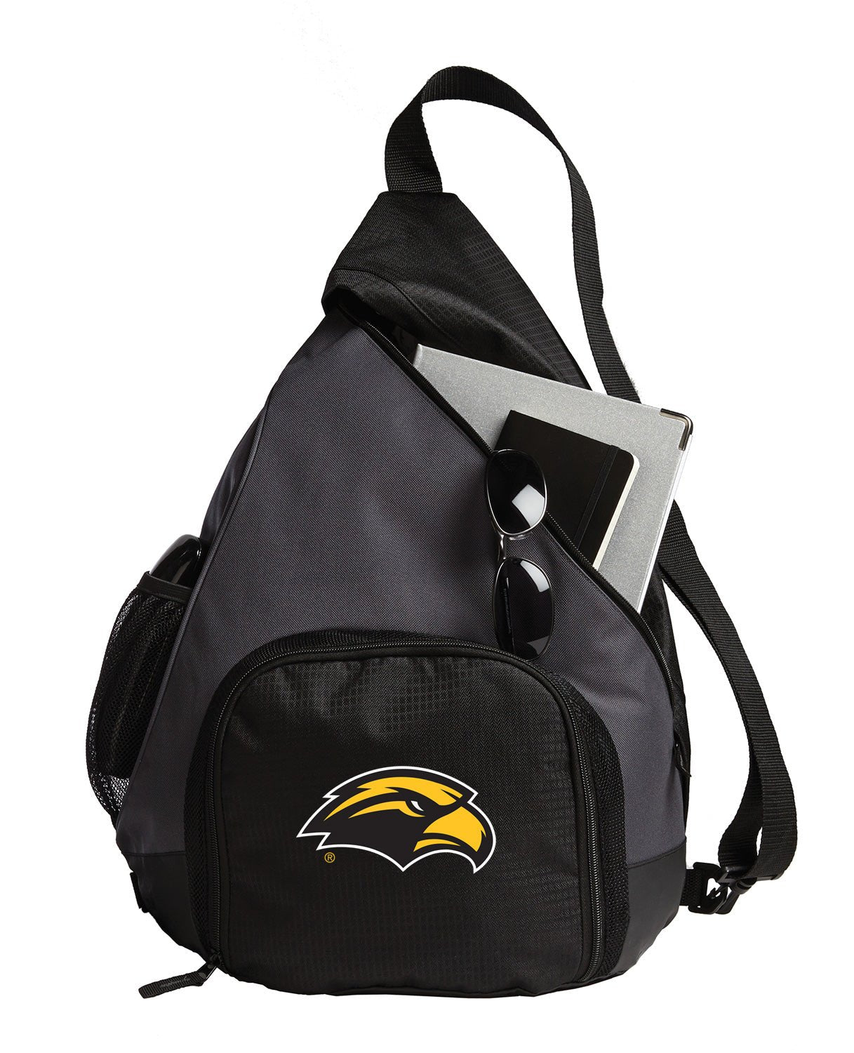 Southern Miss Sling Backpack USM Bag with Soccer Ball or Volleyball Bag Sports Gear Compartment Practice Bag