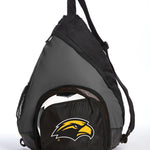 Southern Miss Sling Backpack USM Bag with Soccer Ball or Volleyball Bag Sports Gear Compartment Practice Bag