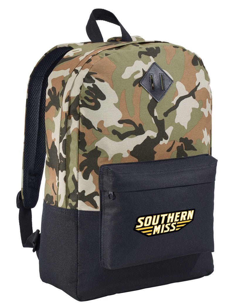 Southern Miss Camo Backpack USM Logo Medium Classic Style Backpack