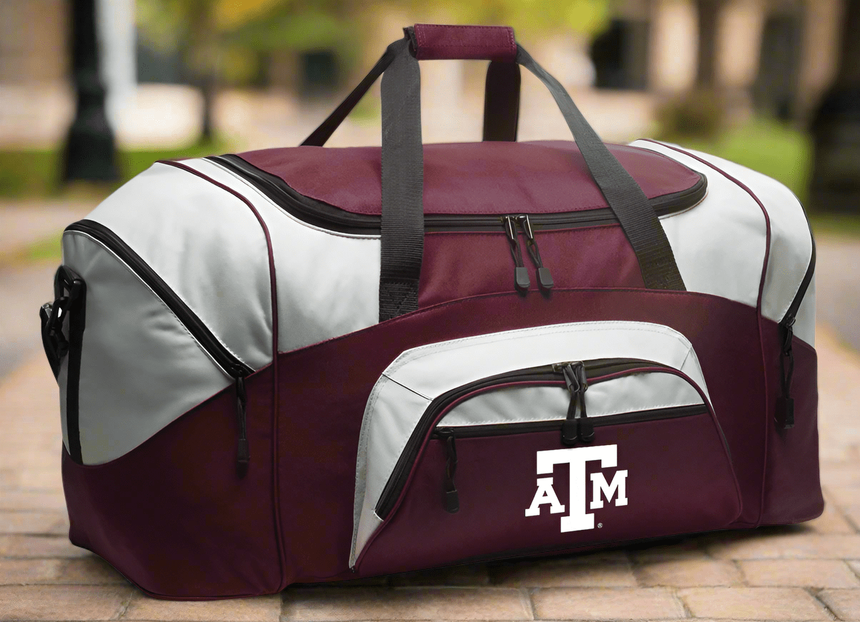 Texas A&M Large Duffel Bag Aggies Suitcase Luggage Bag Maroon