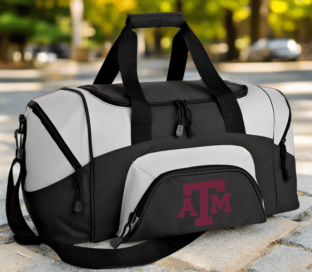 Texas A&M Duffel Bag Small Aggies Carryon Suitcase or Gym Bag Black