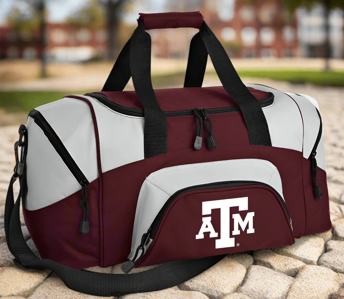 Texas A&M Duffel Bag Small Aggies Carryon Suitcase or Gym Bag Maroon