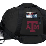 Texas A&M Duffel Bag – Official Aggies Medium Gym & Travel Bag with Shoe Pocket – 600D Polyester