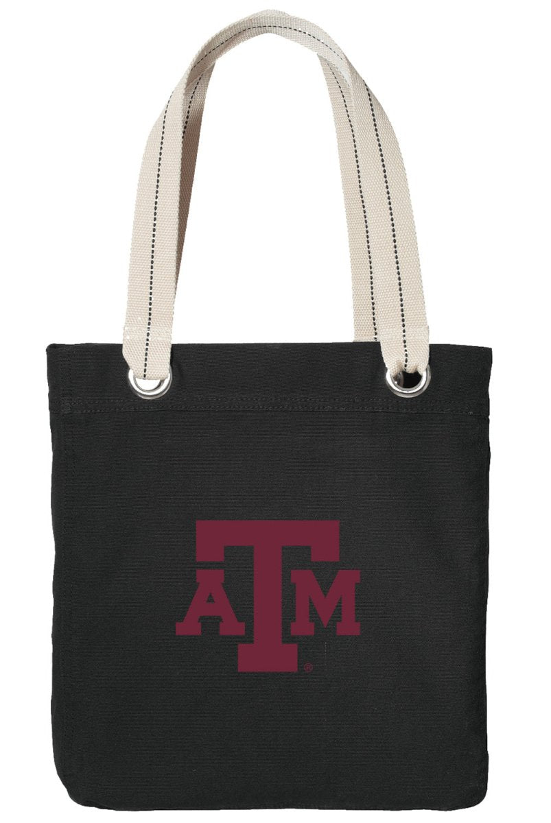 Texas A&M Tote Bag Aggies Deluxe Canvas Shoulder Bag Black