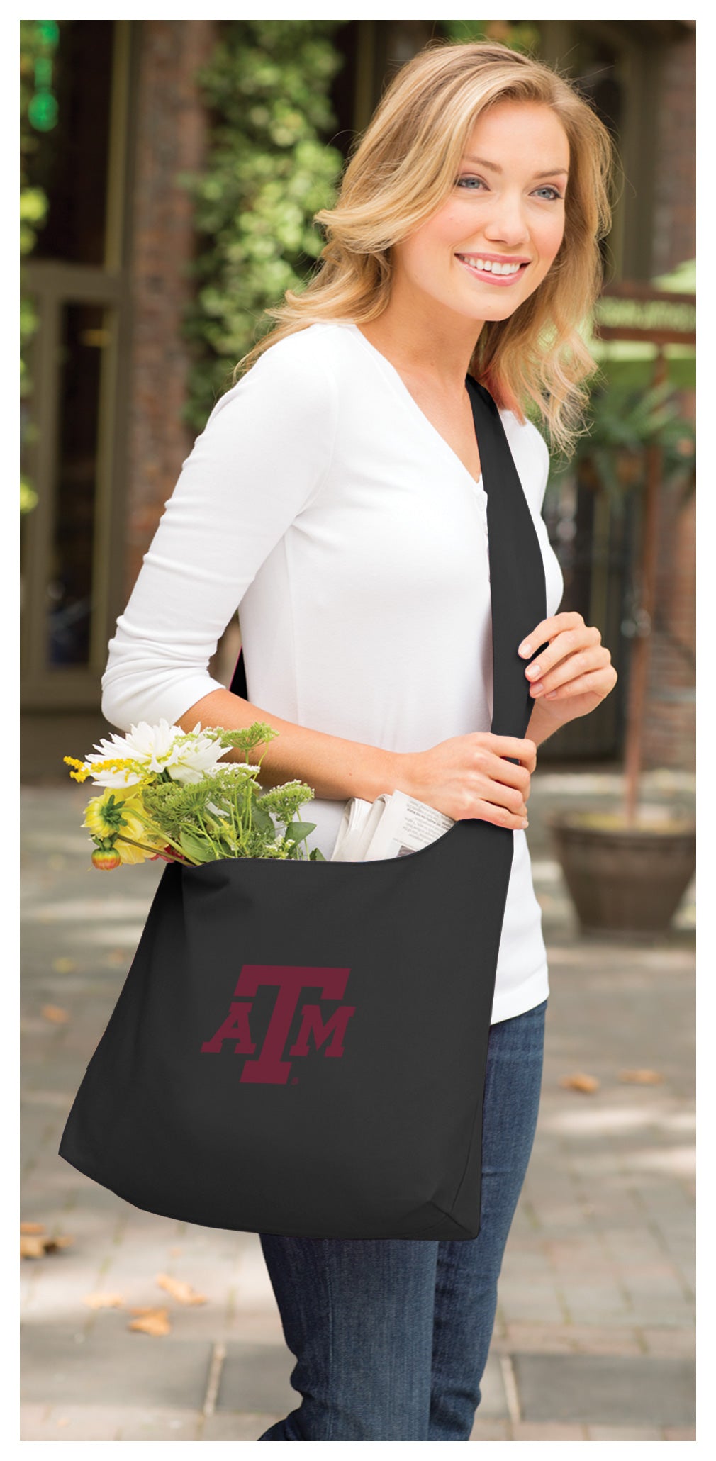 Texas A&M Cross Body Bag Aggies Shoulder Tote Bag - Sling Style Black