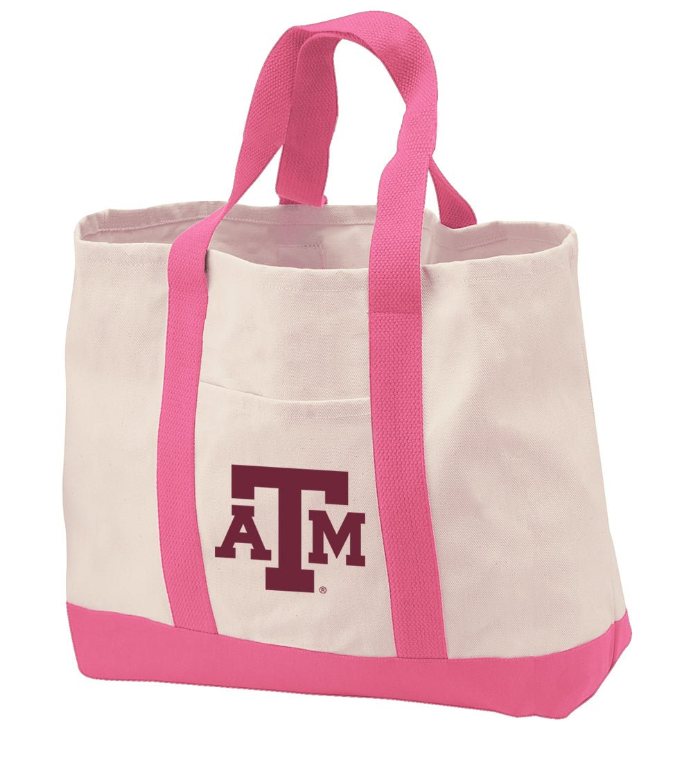 Texas A&M Canvas Tote Bag Aggies Classic Tote Pink