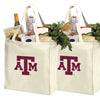 Texas A&M Grocery Shopping Bags 2 PC SET Aggies Reusable Cotton Bags
