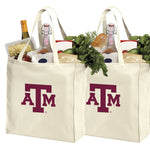 Texas A&M Grocery Shopping Bags 2 PC SET Aggies Reusable Cotton Bags