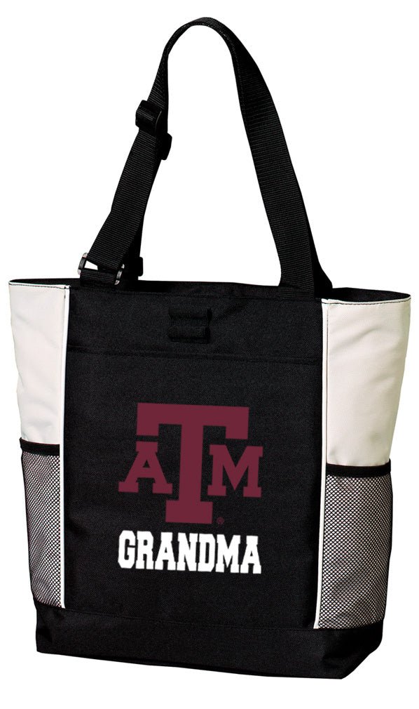 Texas A&M Tote Bag Aggies Carryall Tote Grandma on White
