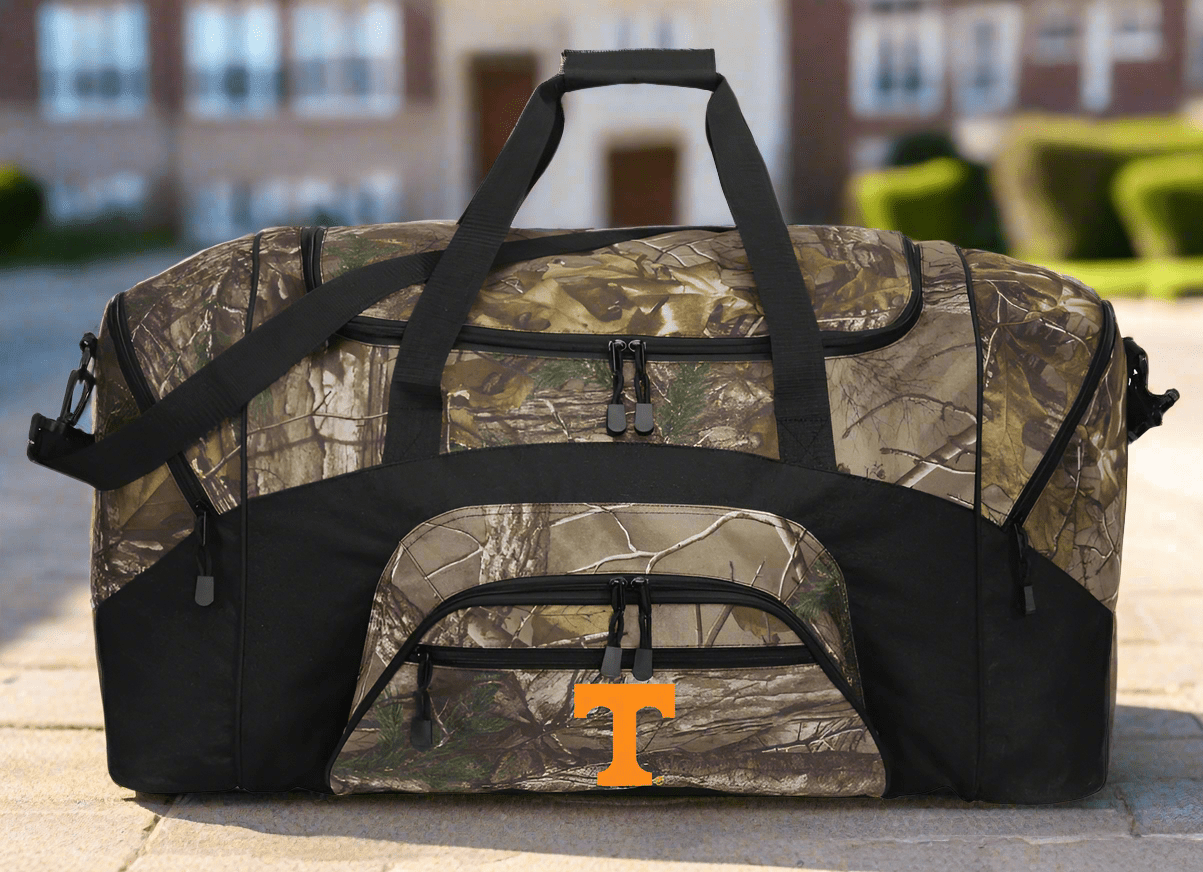 University of Tennessee Camo Duffel Bag Large UT Vols Suitcase Travel Bag or Sports Gear Bag