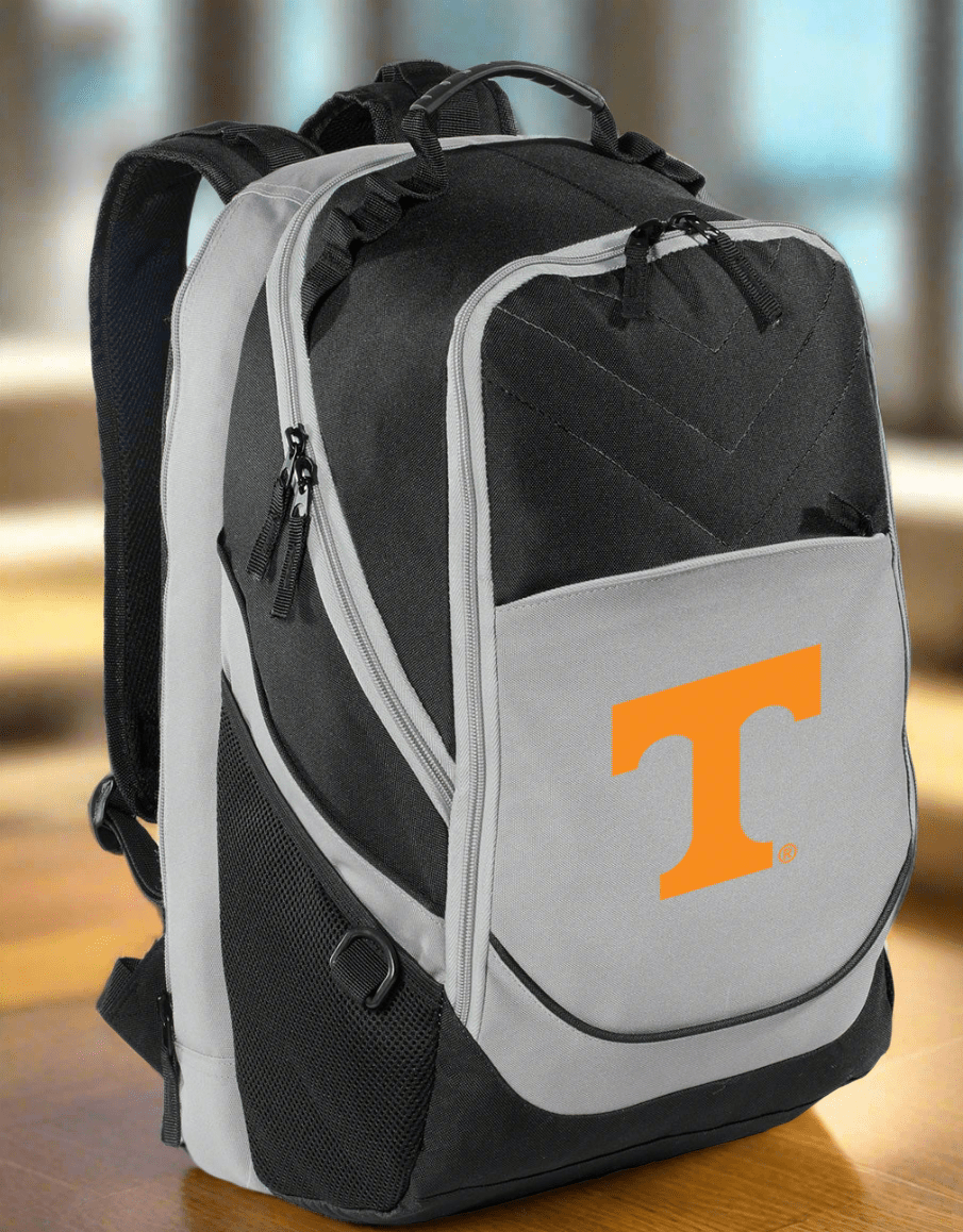 Tennessee Volunteers Laptop Backpack – Official University of Tennessee Vols Bookbag – 17" Laptop Sleeve, NCAA School Gear – 600D Polyester Black and Gray