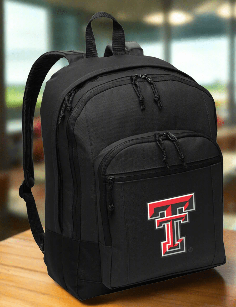 Texas Tech Backpack TTU Medium Classic Style Backpack Black