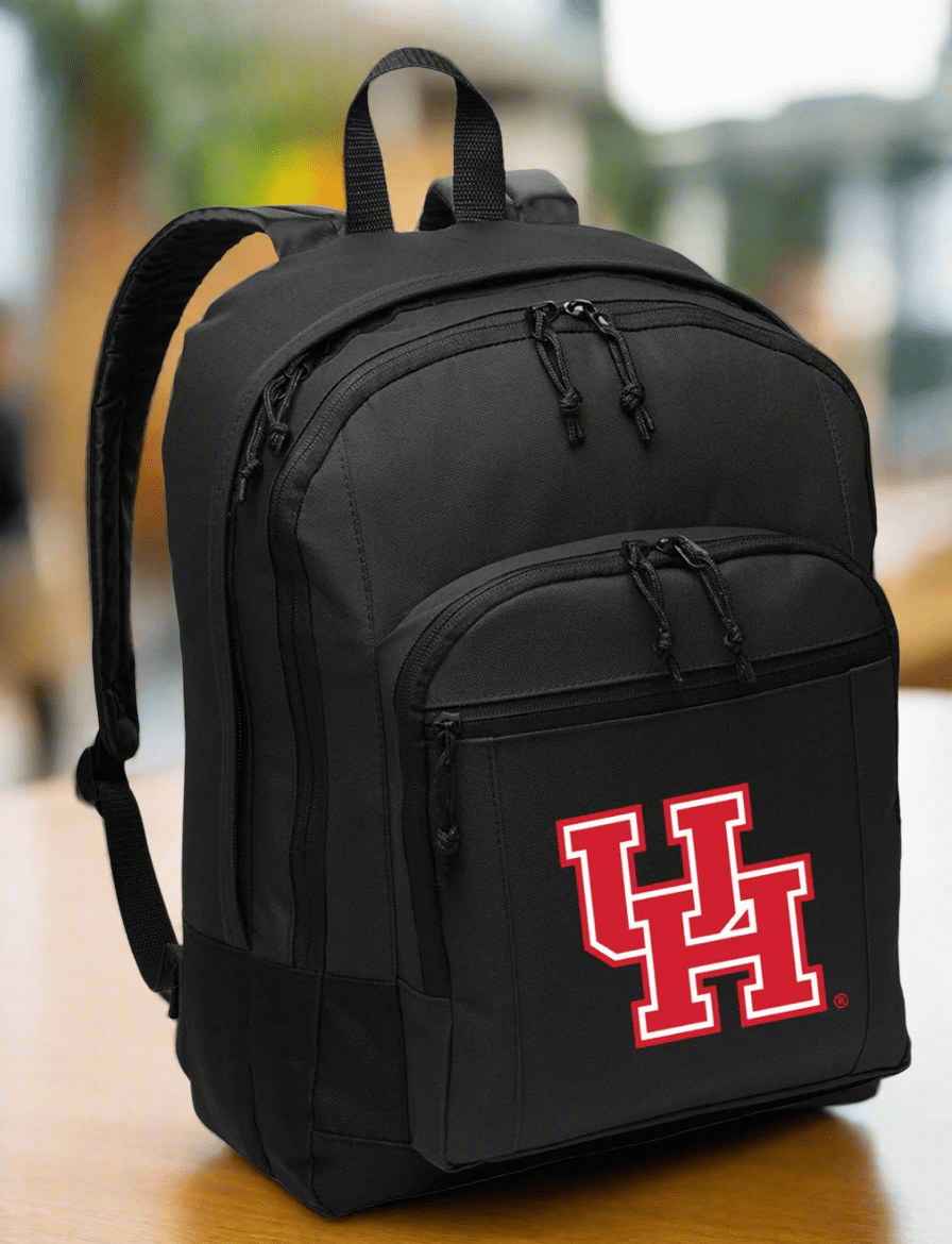 University of Houston Backpack - UH Medium Classic Style Backpack Black