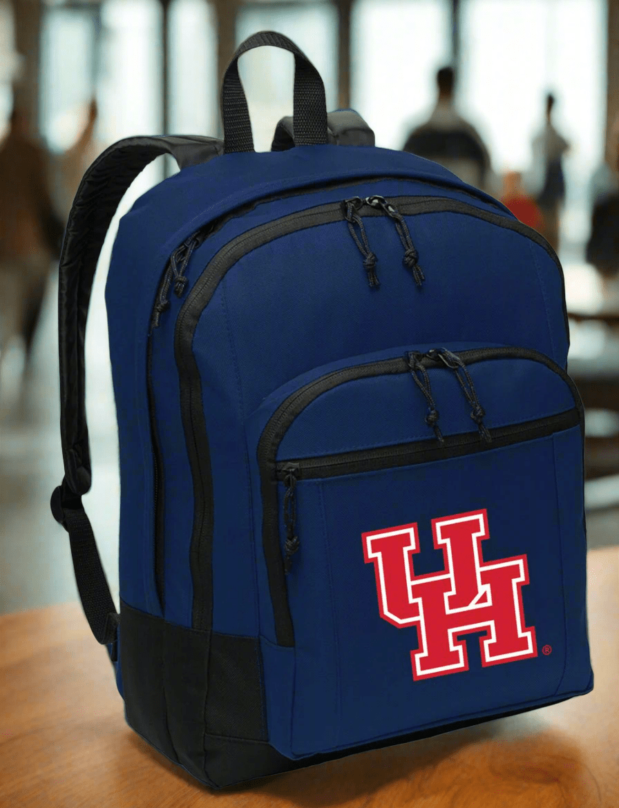 University of Houston Backpack - UH Medium Classic Style Backpack Navy
