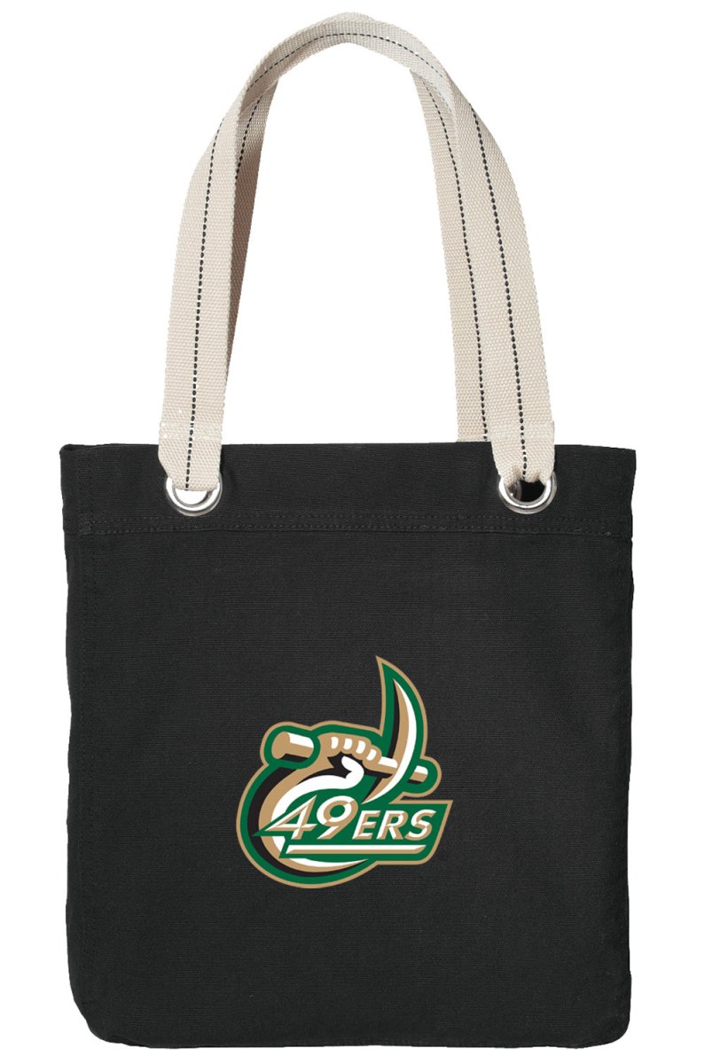 UNC Charlotte Tote Bag Charlotte 49ers Deluxe Canvas Shoulder Bag Black