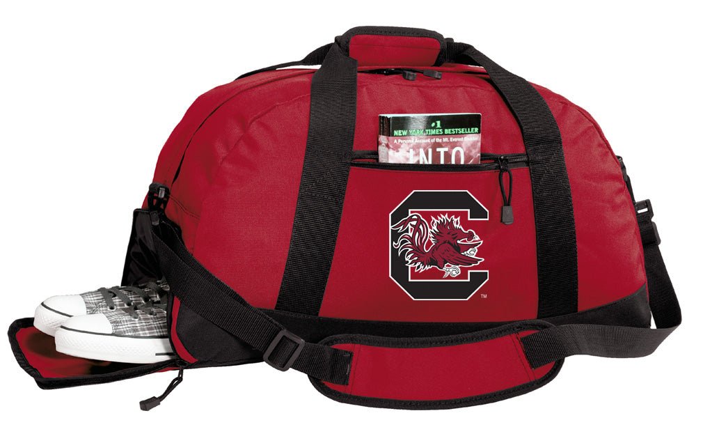 University of South Carolina Duffel Bag USC Gamecocks Gym or Sports Bag with Shoe Pocket Red