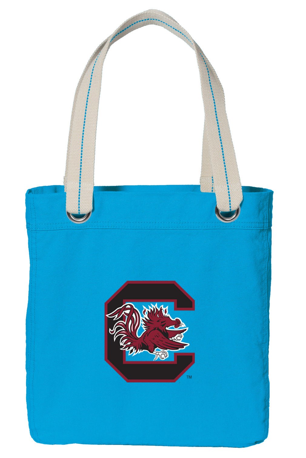 University of South Carolina Tote Bag USC Gamecocks Deluxe Canvas Shoulder Bag Light Blue