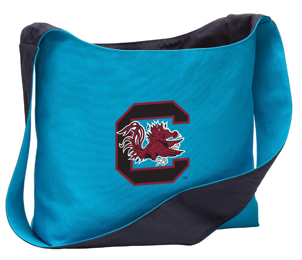 University of South Carolina Cross Body Bag USC Gamecocks Shoulder Tote Bag - Sling Style Light Blue